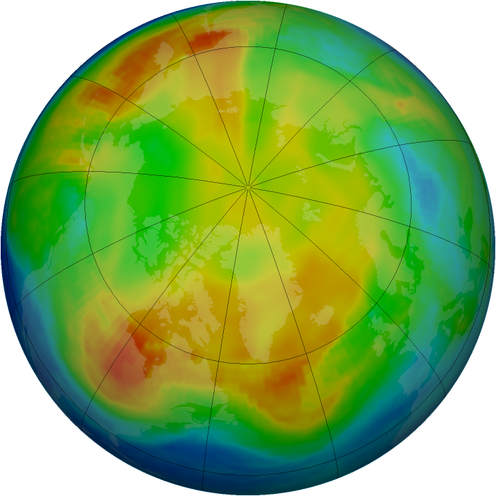 Arctic ozone map for 04 January 1988